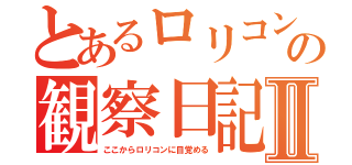 とあるロリコンの観察日記Ⅱ（ここからロリコンに目覚める）