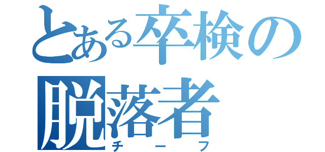 とある卒検の脱落者（チーフ）