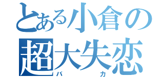 とある小倉の超大失恋（バカ）