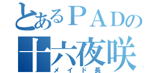 とあるＰＡＤの十六夜咲夜（メイド長）