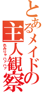 とあるメイドの主人観察（れみりゃハァハァ）