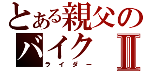 とある親父のバイクⅡ（ライダー）