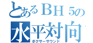 とあるＢＨ５の水平対向（ボクサーサウンド）