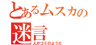 とあるムスカの迷言（人がゴミのようだ）