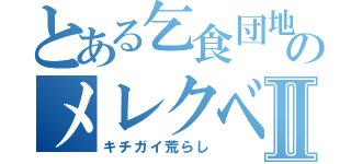 とある乞食団地のメレクベールⅡ（キチガイ荒らし）