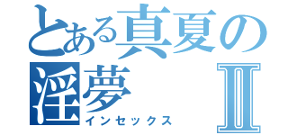 とある真夏の淫夢Ⅱ（インセックス）