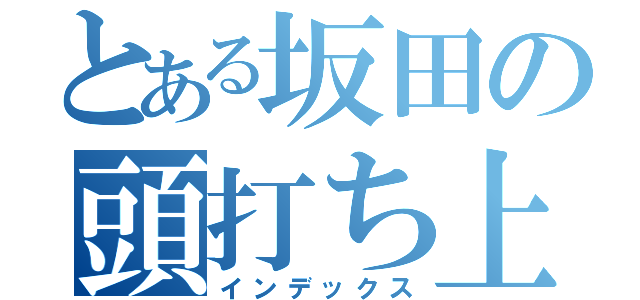 とある坂田の頭打ち上げ花火（インデックス）