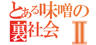 とある味噌の裏社会Ⅱ（）