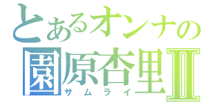 とあるオンナの園原杏里Ⅱ（サムライ）