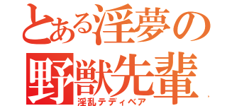 とある淫夢の野獣先輩（淫乱テディベア）