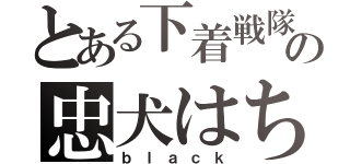 とある下着戦隊の忠犬はち公（ｂｌａｃｋ）