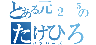 とある元２－５のたけひろ（パッハーズ）