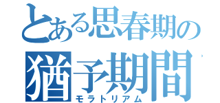 とある思春期の猶予期間（モラトリアム）