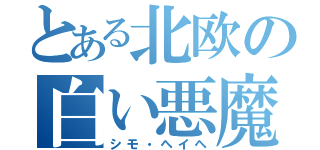 とある北欧の白い悪魔（シモ・ヘイヘ）