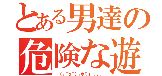 とある男達の危険な遊び（┌（┌＾ｏ＾）┐ホモォ．．．．）