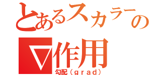 とあるスカラー関数の∇作用（勾配（ｇｒａｄ））