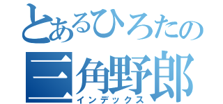 とあるひろたの三角野郎（インデックス）