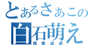 とあるさぁこの白石萌え（現実逃避）