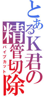 とあるＫ君の精管切除（パイプカット）