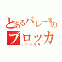 とあるバレー部のブロッカー（リベロ対角）