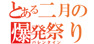 とある二月の爆発祭り（バレンタイン）