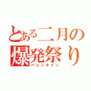 とある二月の爆発祭り（バレンタイン）