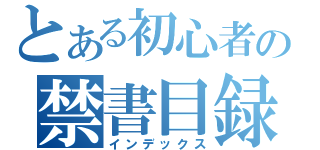 とある初心者の禁書目録（インデックス）