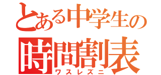 とある中学生の時間割表（ワスレズニ）