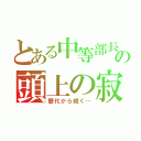 とある中等部長の頭上の寂しさ（歴代から続く…）