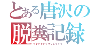 とある唐沢の脱糞記録（ブチチチチブリリュゥゥゥ）