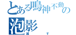 とある鳴神不動の泡影（滅す）