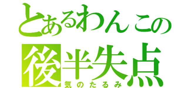 とあるわんこの後半失点（気のたるみ）