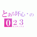 とある坏心肠の０２３（インデックス）