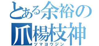 とある余裕の爪楊枝神（ツマヨウジン）