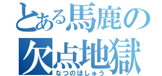 とある馬鹿の欠点地獄（なつのほしゅう）