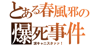 とある春風邪の爆死事件（求キャニスタァァ！）