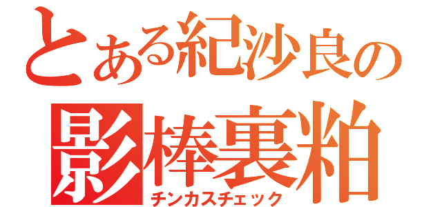 とある紀沙良の影棒裏粕試験（チンカスチェック）