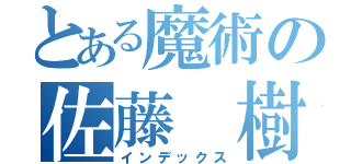 とある魔術の佐藤　樹（インデックス）