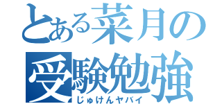 とある菜月の受験勉強（じゅけんヤバイ）