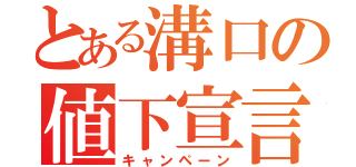 とある溝口の値下宣言（キャンペーン）