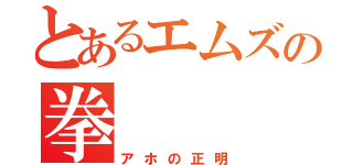 とあるエムズの拳（アホの正明）