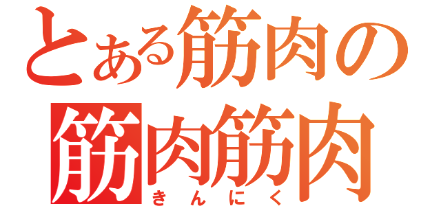 とある筋肉の筋肉筋肉（きんにく）