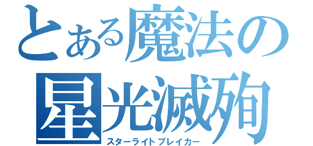 とある魔法の星光滅殉（スターライトブレイカー）