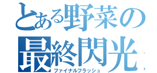 とある野菜の最終閃光（ファイナルフラッシュ）