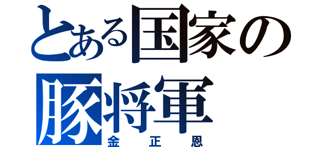 とある国家の豚将軍（金正恩）