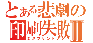 とある悲劇の印刷失敗Ⅱ（ミスプリント）