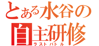 とある水谷の自主研修（ラストバトル）