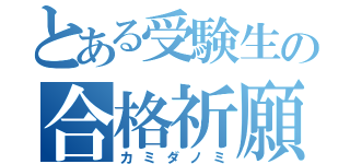 とある受験生の合格祈願（カミダノミ）