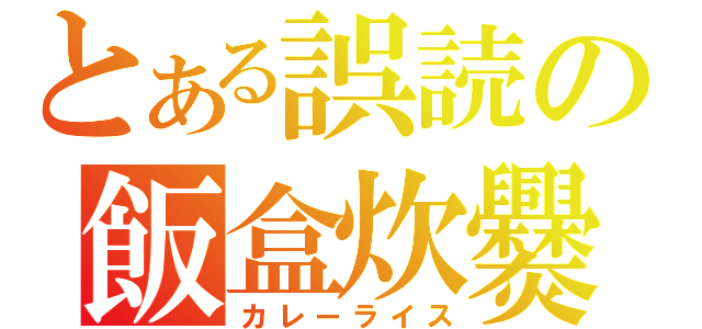 とある誤読の飯盒炊爨（カレーライス）