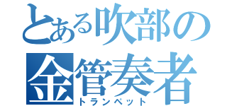 とある吹部の金管奏者（トランペット）